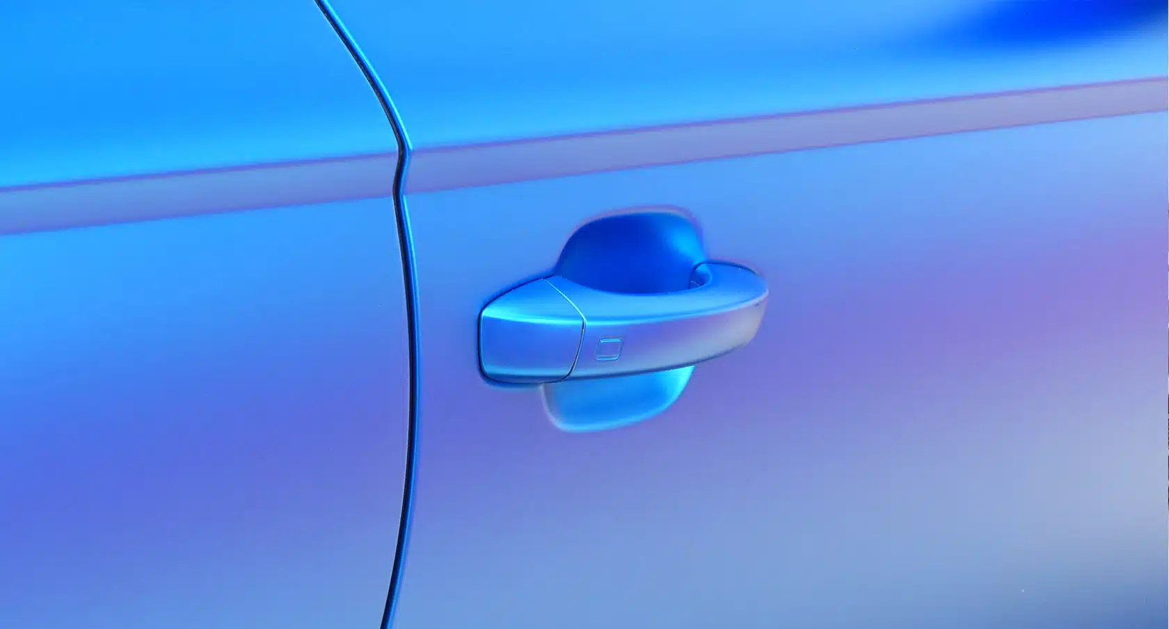 Eine in Mattlack lackierte Autotür