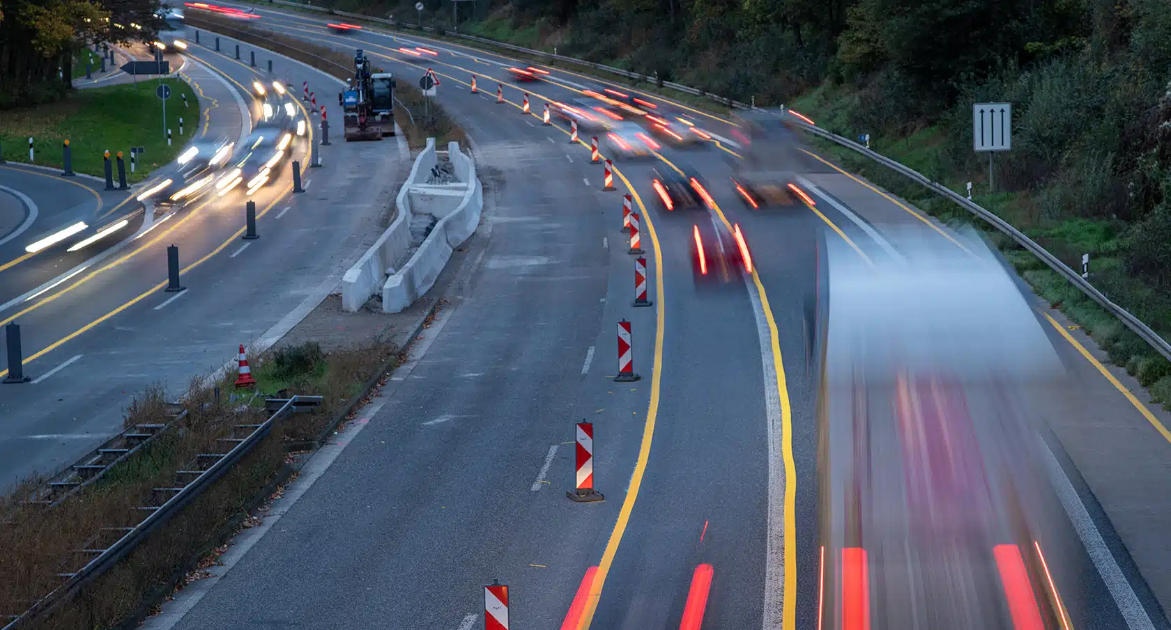 Baustelle auf der Autobahn