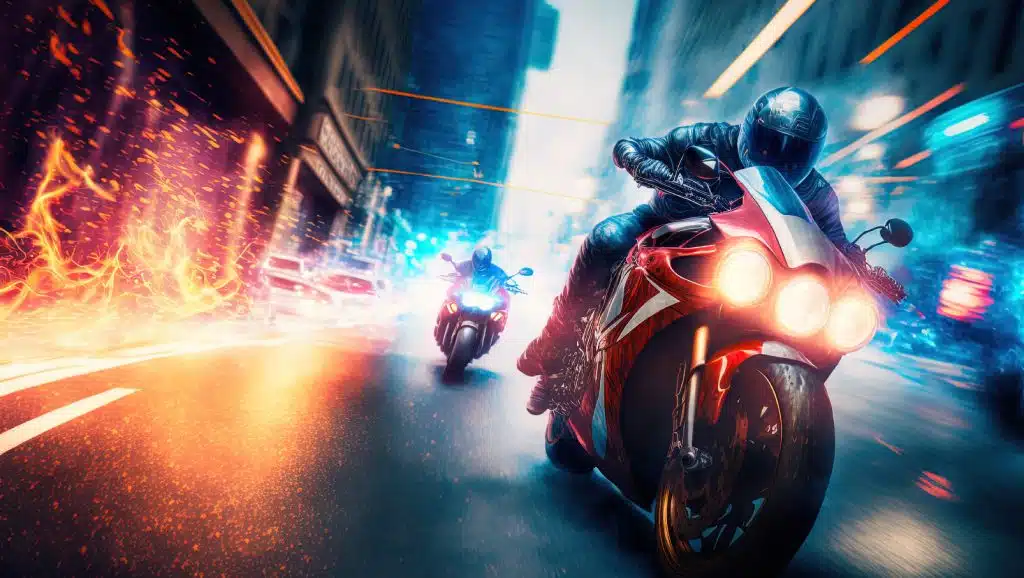 Künstliches Bild von zwei Motorradfahrern als Symbol für die besten Motorradfilme.