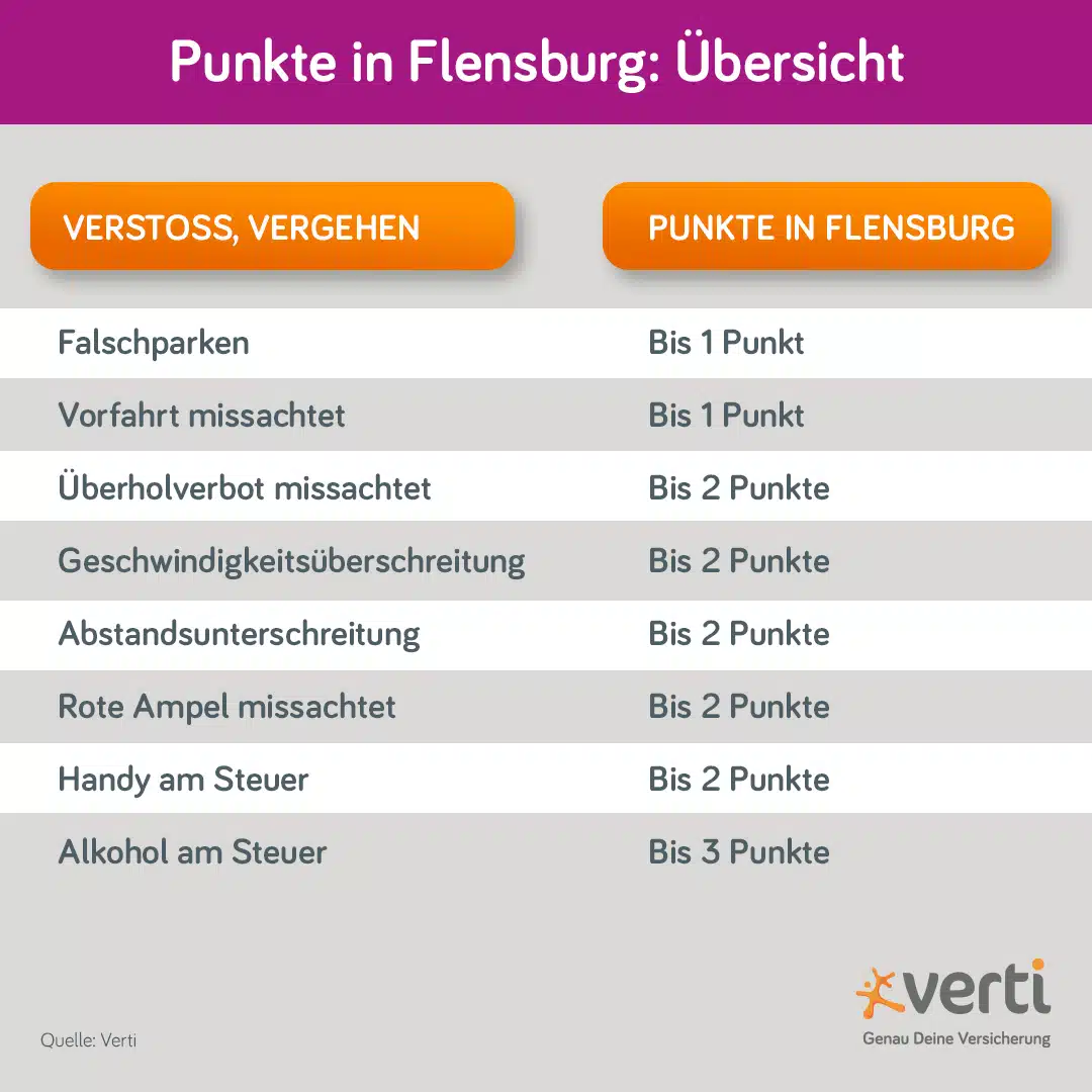 Punkte in Flensburg Übersicht 