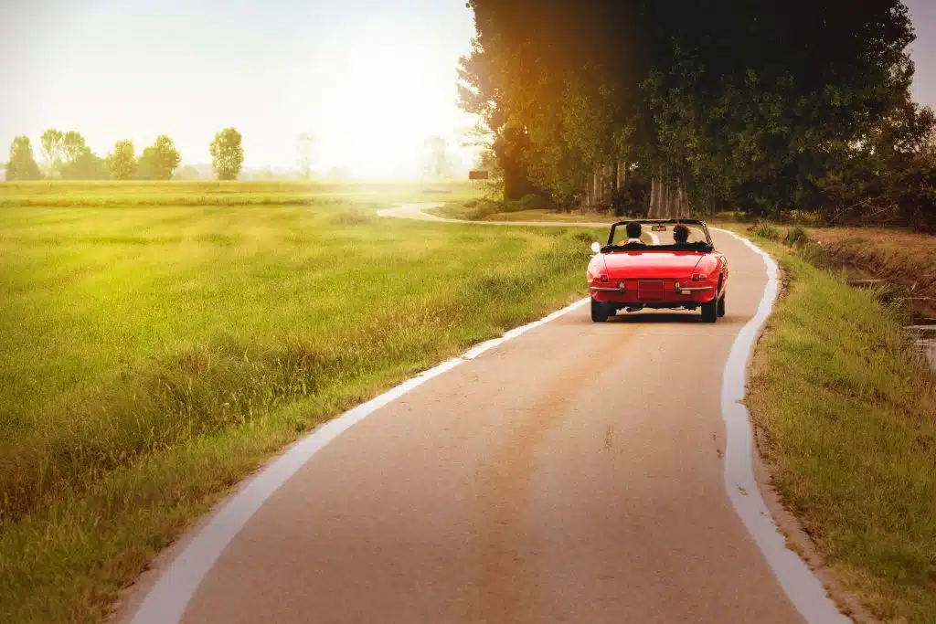 Fahrt im Cabrio
