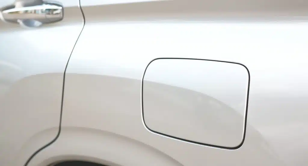 Tankdeckel von einem Auto in Großaufnahme