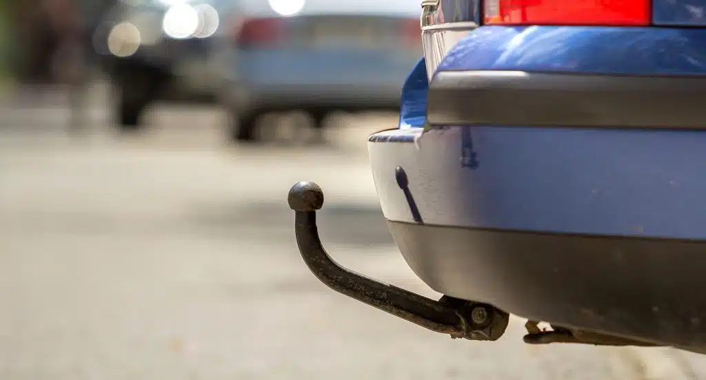 Anhängerkupplung eines Autos in Nahaufnahme