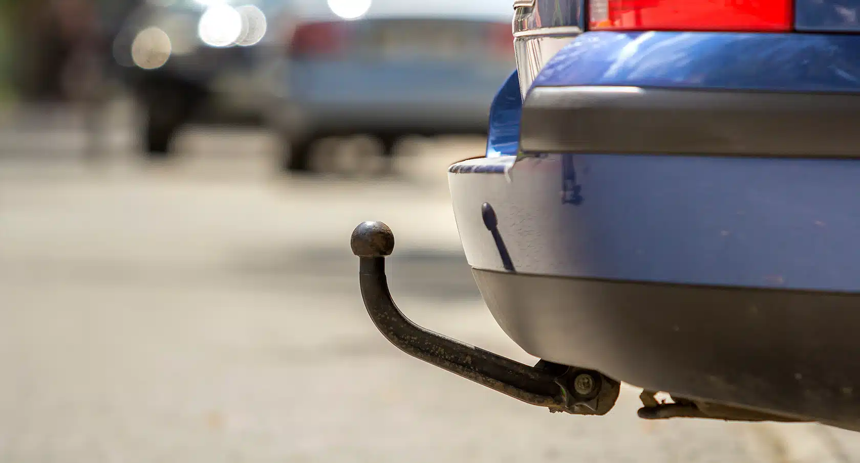 Anhängerkupplung eines Autos in Nahaufnahme