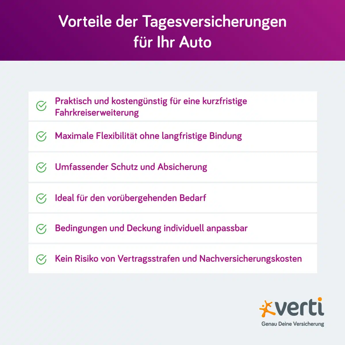 Tagesversicherung Auto: Vorteile
