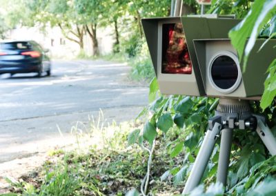 Standblitzer in einem Gebüsch