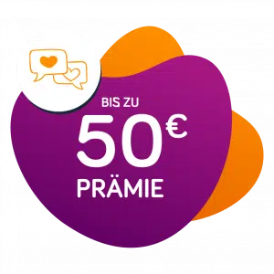 Grafik die die Prämie über 50 Euro für eine Weiterempfehlung darstellt.
